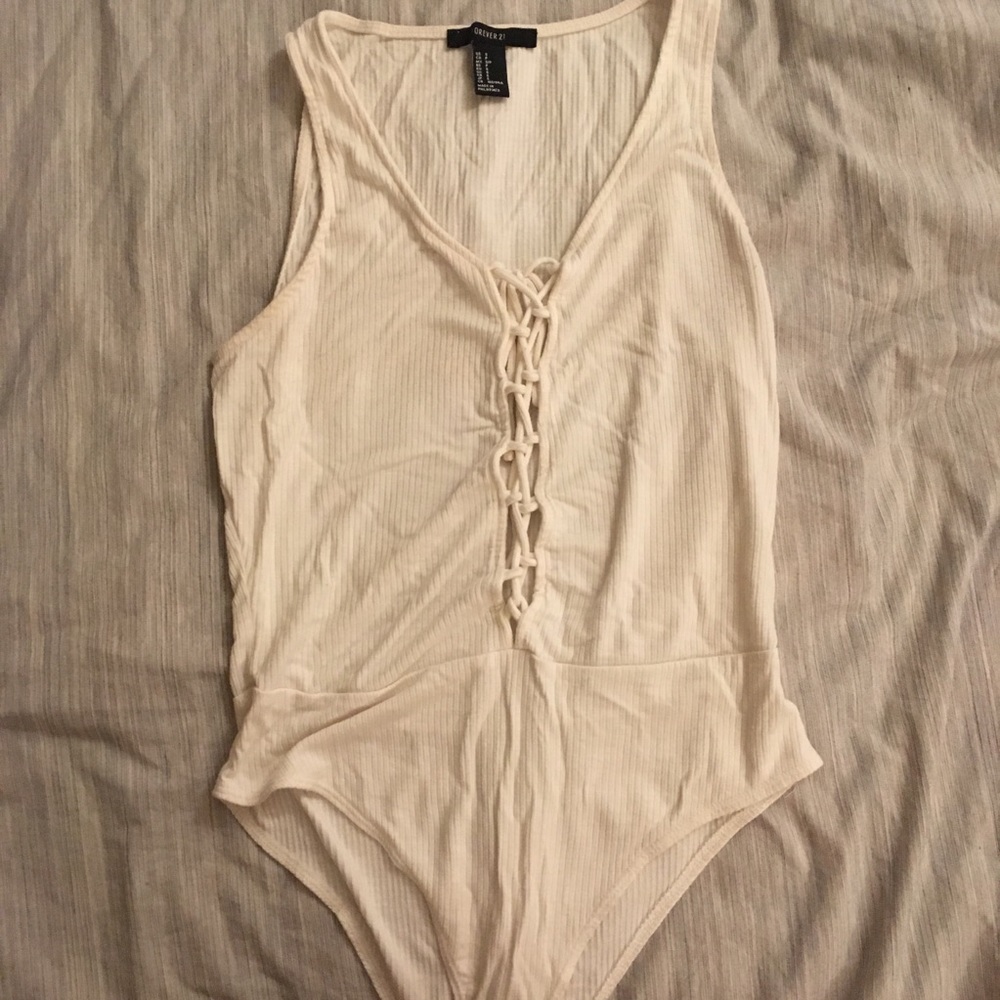 Beige Forever 21 body suit
